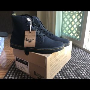 UNISEX Doc Martens black canvas boots NWT and box